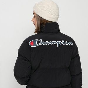 Champion puffer Jacket tech-fill bomber Black ski snowboard winter Y2k